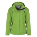 Dry Fashion Damen Funktionsjacke Norderney - Wasserdichte Outdoor-Jacke mit gestreiftem Innenfutter in Grün Größe 38