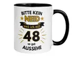 Momentals Tasse Geburtstag Geschenk Mann 48 – „Bitte kein Neid“ – Geburtstagsgeschenk, Gratis Versand · Links-&Rechtshänder · Spülmaschinenfest