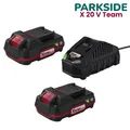PARKSIDE  2 × 2Ah Akku & Ladegerät X20V TEAM 20 Volt mit Active Cell Balancing
