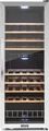 Klarstein Weinkühlschrank, 2 Zonen Getränkekühlschrank Schmal, Outdoor-Kühlschrank mit Glastür, Flaschenkühlschrank Klein mit UV-Schutz, Weinschrank für Getränke, Leiser Weinkühler 5-18°C, 54 Flaschen