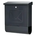 BURG-WÄCHTER Briefkasten mit Zeitungsfach ohne Namensschild, Verzinkter Stahl, Transluzente Tür, Einwurf-Format DIN C4, 2 Schlüssel, Lucenta 2700 ANT, Anthrazit (ähnlich RAL 7016)