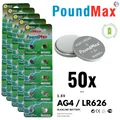 50x AG4 376/377 LR66 SR626 SR626SW 1,5 V PoundMax Alkaline Knopfzellenbatterien