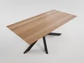 Magnolia Home Esstisch Esstisch ELLEN 180x90cm Eiche Furnier lackiert schwarzes Kreuzgestell