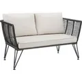 tectake® Garten-Loungesofa Sundo im Rope-Design mit Polyrattan - Dunkelgrau