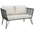 tectake Garten-Loungesofa, Anthrazit, Textil, 131x71x67 cm, Loungemöbel, Outdoorsofas