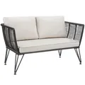 Garten-Loungesofa im Rope-Design mit Polyrattan Gartenlounge Outdoor Sofa Möbel