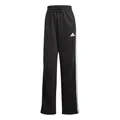 adidas Women's Essentials 3-Stripes Open Hem Fleece Pants, Black/White, XXL