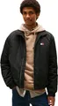 Tommy Jeans Herren Übergangsjacke Essential Padded mit Stehkragen, Schwarz (Black), L