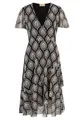 Cartoon Midikleid Kleid Kurz 1/2 Arm