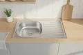 Edelstahl Einbauspüle & Spülbecken – Verschiedene Modelle, modernes Design, langlebig, robustes Waschbecken, Siphon und Ausgussbecken (76x44x15)