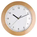 TFA Dostmann Funkwanduhr, Design Wanduhr Holz, 98.1065, aus Buche, zum Hängen, 31cm Durchmesser, als Küchenuhr, Wohnzimmeruhr, Designuhr, braun