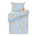 Bestlivings Kinder Bettwäsche 2-TLG (100x135cm / 40x60cm) Bettdecken Set, 100% Baumwolle - Babybettwäsche mit Motiv - Bärchen Blau