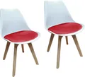 2er Set Design-Stühle mit Sitzpolster Esszimmerstühle im skandinavischen Stil