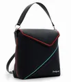 Desigual Damen Mini Rucksack Schwarz Convertible 24WAKP14 Cleo 26 cm