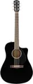 Fender CD-60SCE Dreadnought Elektroakustikgitarre, Hochwertige Westerngitarre mit Cutaway, Ideal für Bühne und Studio, Inklusive virtueller Kurse auf Fender Play, Schwarz