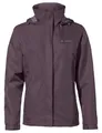 VAUDE Escape Light Regenjacke Damen – wasserdicht, atmungsaktiv und winddicht mit 2-Lagen-Membran, verstaubare Kapuze, 420g leicht, blackberry,