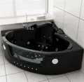 Luxus LED Whirlpool Badewanne SET 140x140 cm BLACK +Heizung+Hydrojet + Ozon Modell 2025