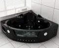 Luxus SPA LED Whirlpool Badewanne Black 140x140 cm+Armatur+Hydrojet+Heizung-2025
