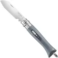 OPINEL No. 09 DIY, modifizierter Sandvik-Stahl 12C27, Abisolierer, Fadenschneider, 2 Bits, grauer Polyamid-Griff