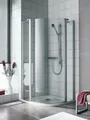 Kermi Ibiza 2000 Runddusche mit Gleittüren Klarglas hell KermiClean Silber Mattglanz 100 x 90cm x 200cm Radius 550 Anschlag Links Montage auf Duschwanne oder Bodengleich - I2 S2L V4220 1PK