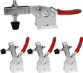4 Stück Kniehebelspanner Schnellspanner GH-201B 90Kg/198Lbs Fassungsvermögen H