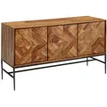 Mid.you Sideboard, Sheesham, Holz, Sheesham, massiv, 2 Fächer, 123x70x45 cm, stehend, handgemacht, Holzmöbel, Kleinmöbel Holz, Holzkommoden, Sideboards Holz