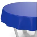 ANRO Tischdecke abwaschbar Wachstuch-Tischdecke Gartentischdecke (Einzelstück 1-tlg), wasserabweisend Einfarbig Blau Breite 140cm blau Rund | Ø 120 cm x 120 cm x 120 cm x 0.2 mm