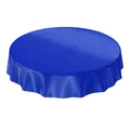 Wachstuchtischdecke Wachstuch abwaschbare Tischdecke Uni Glanz Einfarbig Dunkelblau Schnittkante Rund 120cm