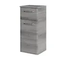 Pelipal Badezimmerschrank Quickset 328 in Graphit Struktur quer Nachbildung, 30 cm breit | Unterschrank mit 1 Tür, 1 Schubkasten und 1 Einlegeboden