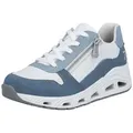 Rieker Sport Keilsneaker Schnürschuh, Halbschuh, Freizeitsneaker mit Reißverschluss blau 40 EU