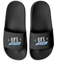 MoonWorks® Badeschlappen Herren Papi Opi Letten Geschenk Vatertag Geburtstag Fun-Latschen Hausschuhe Lustig Vater Großvater Schwarz-schwarz 47