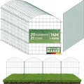 Teichzaun Komplettset | 20 Zaunelemente aus Metall mit Pfosten | Poolzaun für Kinder Steckzaun Gartenzaun zum Stecken flexibel Garten Zaun hundezaun garten teichzaun 80 cm hoch beetzaun garden fence