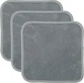 Erwin Müller Microfaser Abschminktücher, Make-up Entferner, Gesichtsreinigung 3er-Pack silber 30x30 cm- umweltfreundlich, wiederverwendbar, waschbar (weitere Farben)