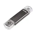 Hama 16GB USB-Speicherstick mit USB 2.0 & microUSB (2-in-1 USB-Stick, z.B. für Android Handy, Tablet, Computer, Notebook, PC, Laptop, MacBook, OTG, 10MB/s) Handy-Stick, Doppel Memory-Stick grau