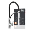 EISL NI183CARCRB CARNEO Wasserhahn Küche mit ausziehbarer Brause, Wasserhahn Küche flexibel, schwenkbare Küchenarmatur, Spültischarmatur, Chrom Schwarz