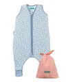 molis&co. Baby-Schlafsack mit Füßen. 0.5 TOG. Größe: 70 cm. Ideal für den Sommer. Blue Garden. 100% Baumwolle (Oeko-TEX 100).