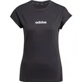 Adidas Damen Essentials LINEAR Cotton T-Shirt, Black/White, XS (XS) (JC8238)
