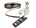 V-TAC LED Stripe 5-10 Meter RGB-CCT LED Streifen 6 Polig 24 Volt 60 LEDs pro Meter, MAX 70w, 7000 Lumen, RGB-CCT, 5m x 12mm, IP20, Trafo & Steuergerät
