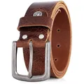 LINDENMANN Gürtel Herren Vollledergürtel aus Büffelleder 40 mm breit Jeans-Gürtel XL cognac
