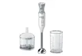 BOSCH Stabmixer ErgoMixx MSM66120, Edelstahl-Mixfuß, Zerkleinerer, 12 Stufen, weiß, 600 W, 4 Klingen, Mixbecher, Made in Europe
