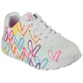 Skechers JGoldcrown: Uno Lite - Spread the Love Sneaker, Chunky Sneaker, Pleatausneaker, Retro Sneaker mit allover Print weiß 35