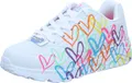 Skechers Kinder-Mädchen-Sneaker JGOLDCROWN UNO LITE - SPREAD Herzen-Muster Weiß-Mehrfarbig, Farbe:weiß, EU Größe:35