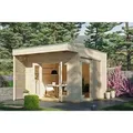 Skan Holz Holz-Gartenhaus Tokio 2 Natur 340 cm x 340 cm