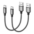 RAVIAD USB C Kabel Kurz [2Pack 0.5M] 3.1A Ladekabel Schnellladekabel Nylon USB C Ladekabel für iPhone 17 16 15 Pro Max, Samsung Galaxy S24 S23 S22 S21 S20 Note 10, Huawei P60, Pixel, Xperia XZ