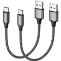 USB C Kabel Kurz Nylon Schnellladekabel Datenkabel Handy Tablet 2 Stück 0,5M