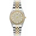Jacques du Manoir Damen Armband Uhr Edelstahl 22cm gelb Zirkonia 448000003