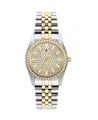 Jacques Du Manoir Damenuhr - Inspiration Glamour, 34 mm Analog Quarzuhr mit Edelstahl Armband