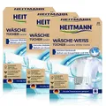 HEITMANN Wäsche Weiß Tücher: Für ein extrem kraftvolles Weiß, 3er Pack, 20 Tücher, Weiß