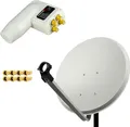 PremiumX SAT Anlage 80cm Antenne Aluminium Quad LNB weiß 8x F-Stecker