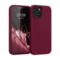 kwmobile Handyhülle für iPhone 13 mini Hülle, für iPhone 13 mini Case - Hülle Silikon - kabelloses Laden - Rhabarber Rot